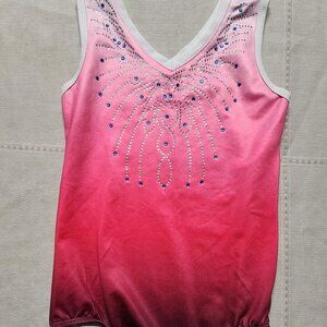 iEFiEL One Piece Dance Gymnastics Leotard Pink Girls Size 8A